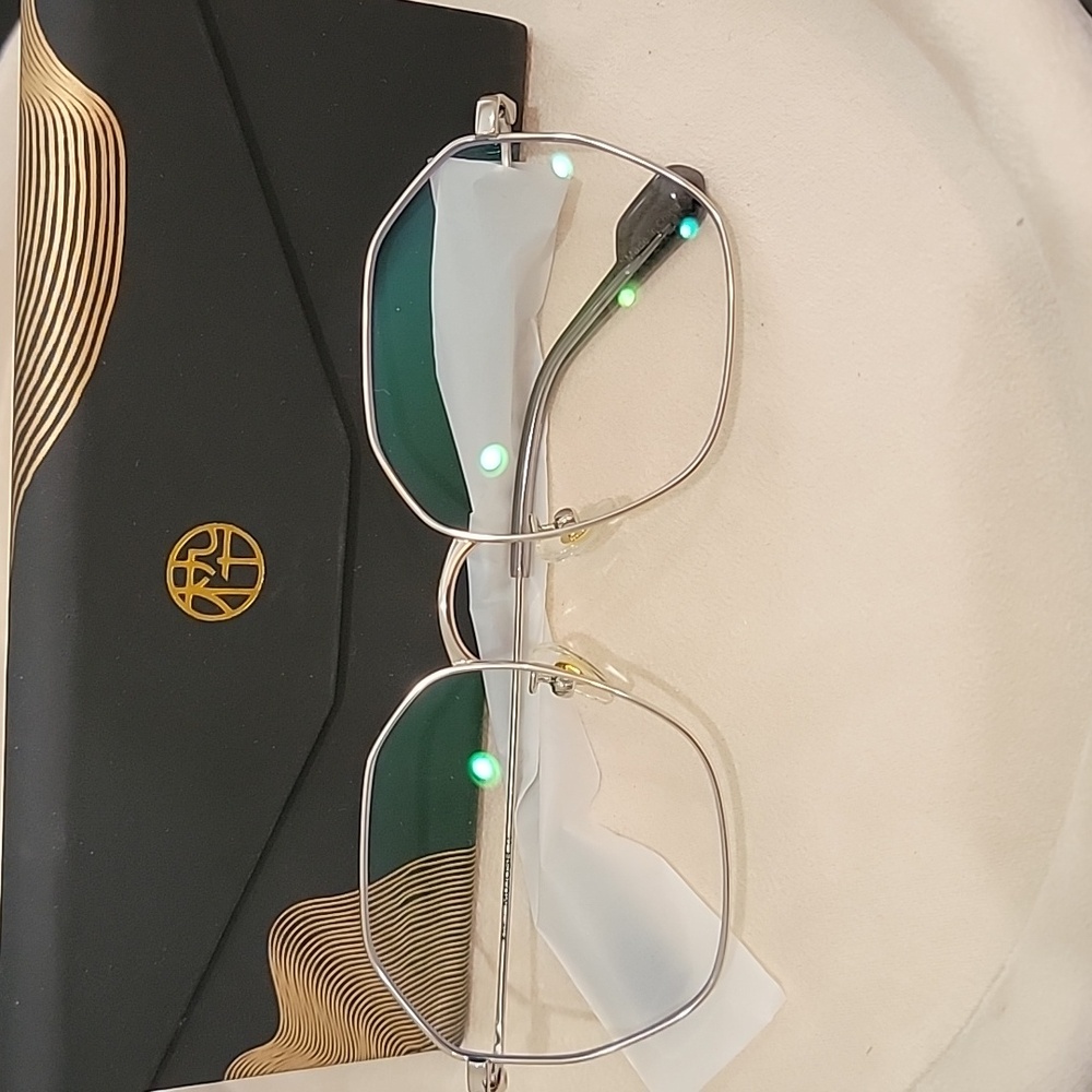 Silver Geometric Eyeglass Frames Only - image 4